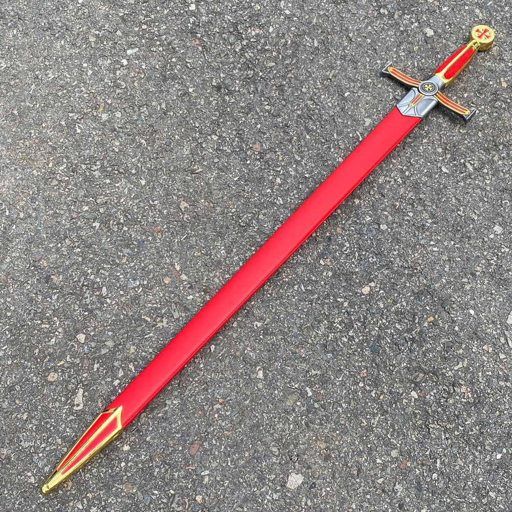 TEMPLIER - Épée des Templiers rouge royale et dorée - 85 cm
