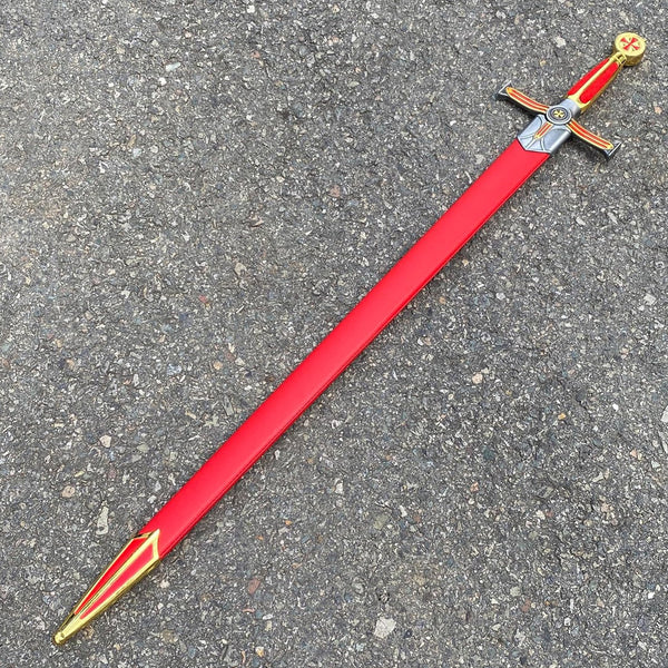 TEMPLIER - Épée des Templiers rouge royale et dorée - 85 cm