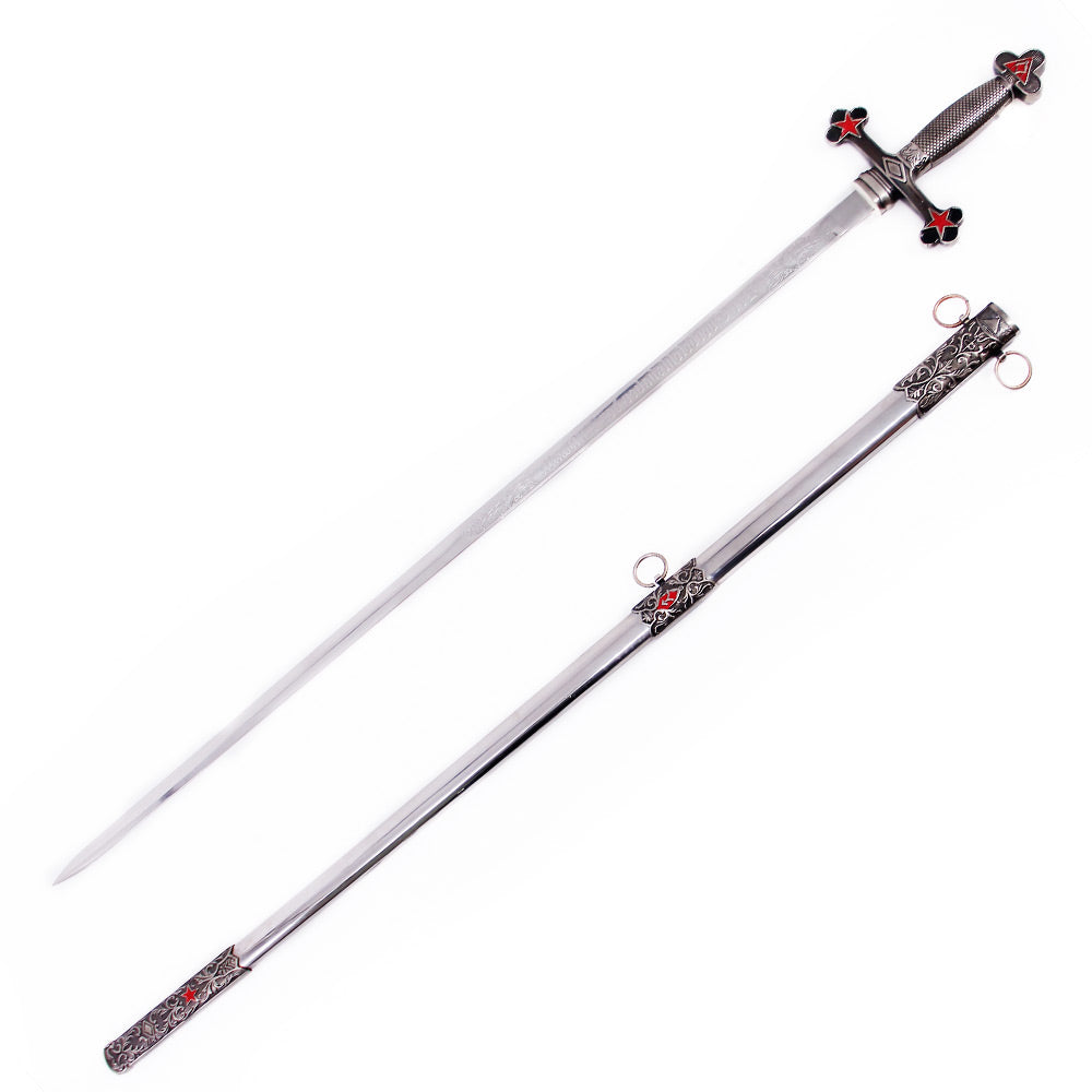 TEMPLIER - Épée maçonnique cérémonielle à étoile rouge - 103 cm
