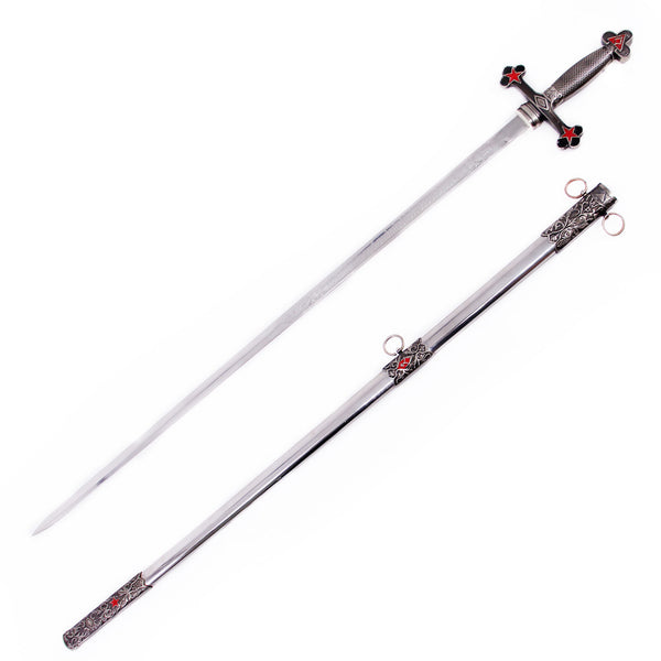 TEMPLIER - Épée maçonnique cérémonielle à étoile rouge - 103 cm