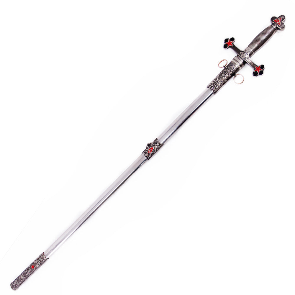 TEMPLIER - Épée maçonnique cérémonielle à étoile rouge - 103 cm