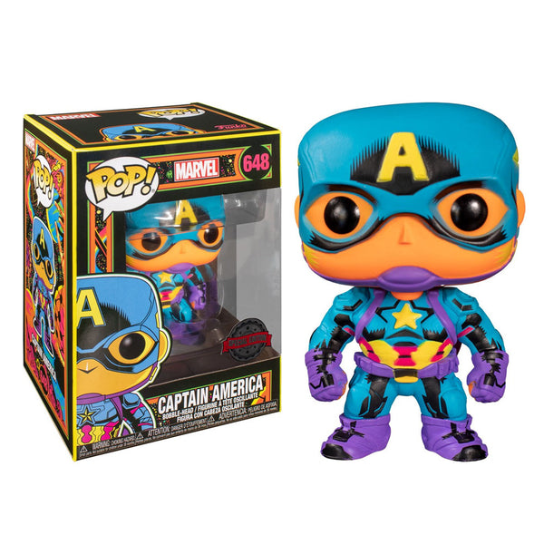 Marvel POP - Marvel Black Light - Captain America - Exclusive 9 cm