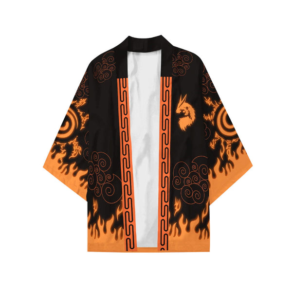 Naruto - Kurama Haori kimono Jacket - Flames - Cosplay