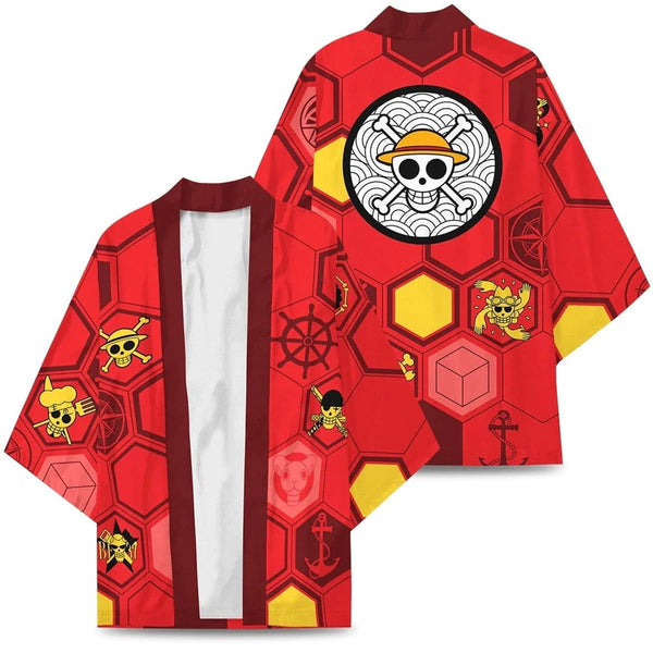 One Piece - Luffy Haori Kimono Jacke - Strawhat Logo - Cosplay