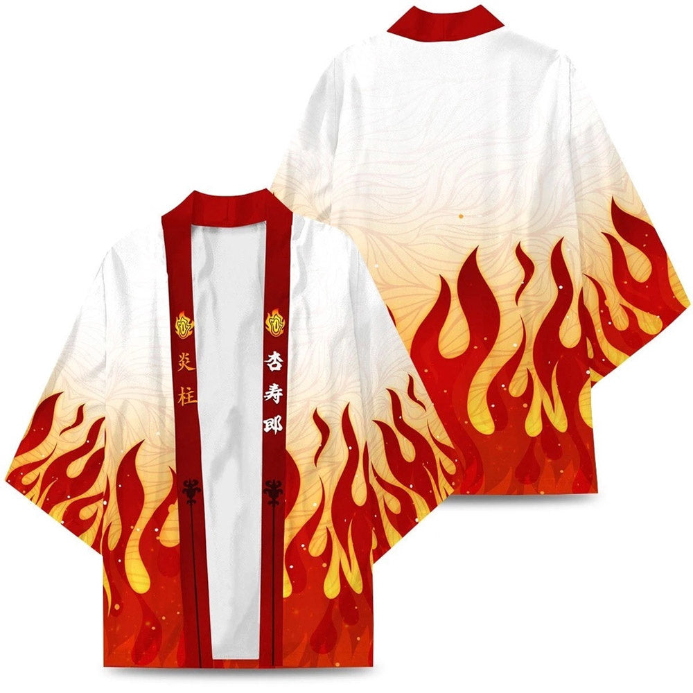 Demon Slayer - Kimetsu No Yaiba - Rengoku Kyojuro Haori kimono Jacket - Flames - Cosplay