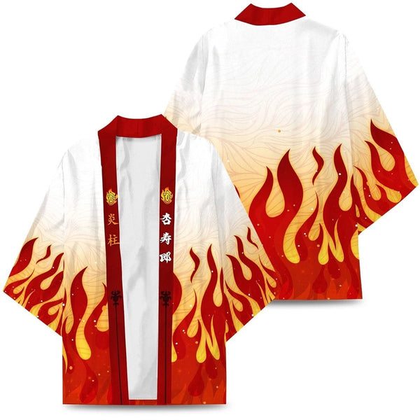 Demon Slayer - Kimetsu No Yaiba - Rengoku Kyojuro Haori Kimono Jacke - Flammen - Cosplay