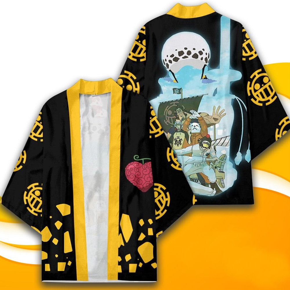 One Piece - Trafalgar Law Haori Kimono Jas - Hart Piraten Crew - Cosplay