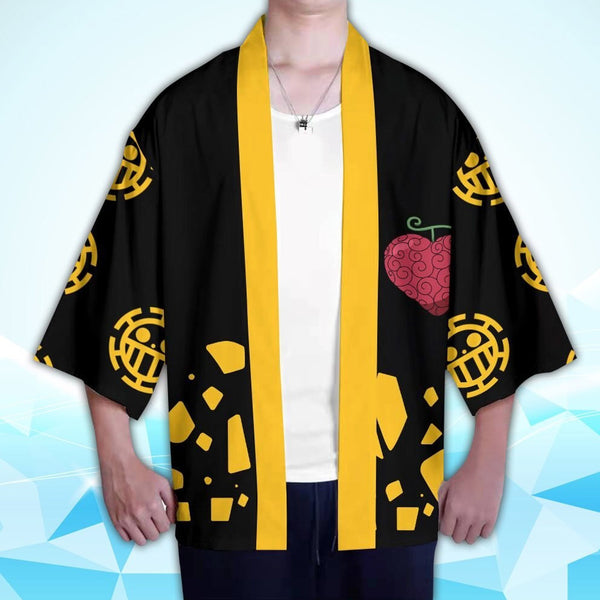 One Piece - Veste de kimono Haori de Trafalgar Law - Équipe de Pirates du cœur - Cosplay