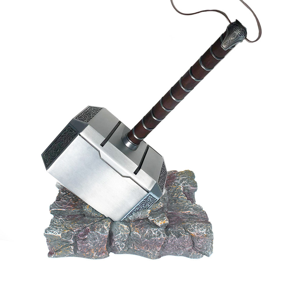 THOR - Voll-METALL Mjolnir Hammer + Sockel