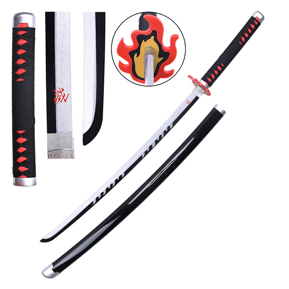 DEMON SLAYER - Tanjiro Kamado v2 - Vuuradem - Zwart Nichirin Blade - HOUTEN Lemmet