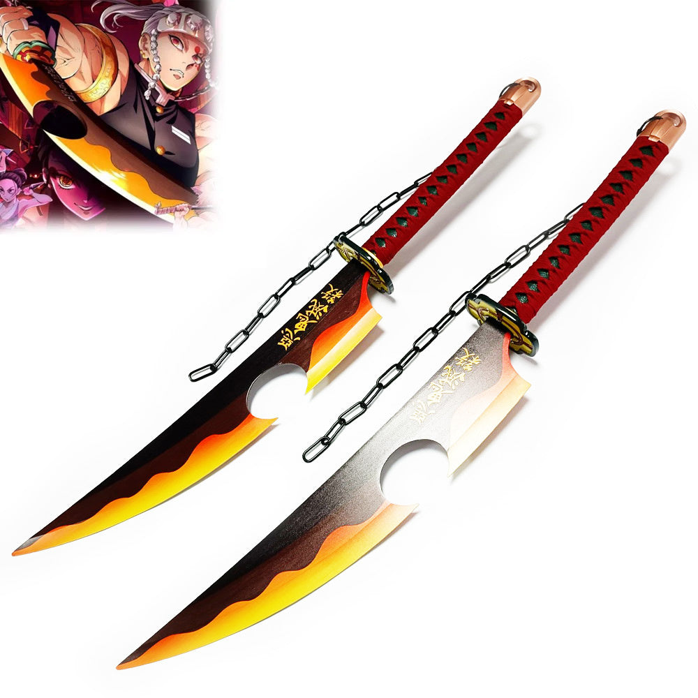 DEMON SLAYER - Tengen Uzui zwaarden set V2 - Amber Nichirin Blade - Metaal