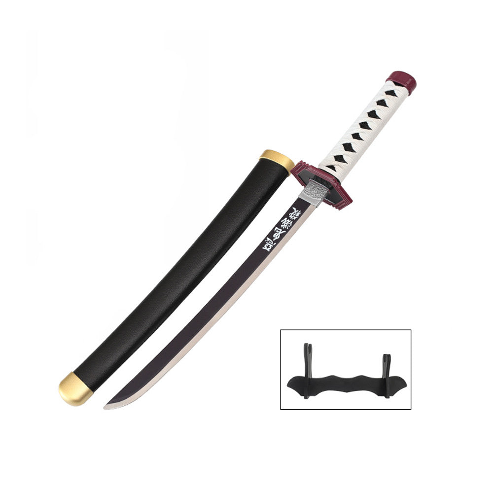 Tanto - Giyu Tomioka Tanto sword - Blue Nichirin - Metal Demon Slayer Mini Katana - 45 cm