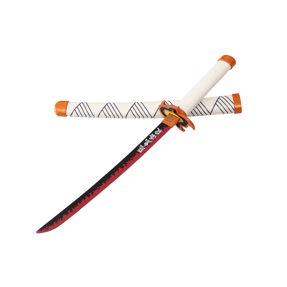 Tanto - Kyojuro Rengoku Tanto zwaard - Rode Nichirin - Metalen Demon Slayer Mini Katana - 45 cm