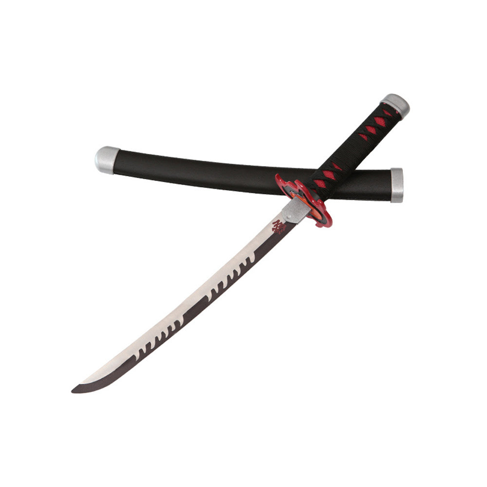 Tanto - Tanjiro Kamado v2 Vuuradem Tanto zwaard - Zwarte Nichirin - Metalen Demon Slayer Mini Katana - 45 cm