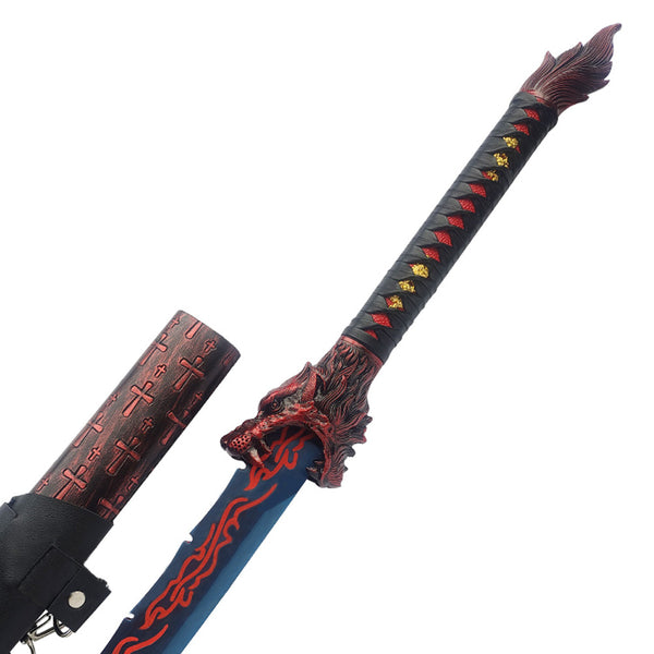 Glow in the Dark Sword - Red Wolf Dao - High Quality Metal - Full Tang - from Tiktok