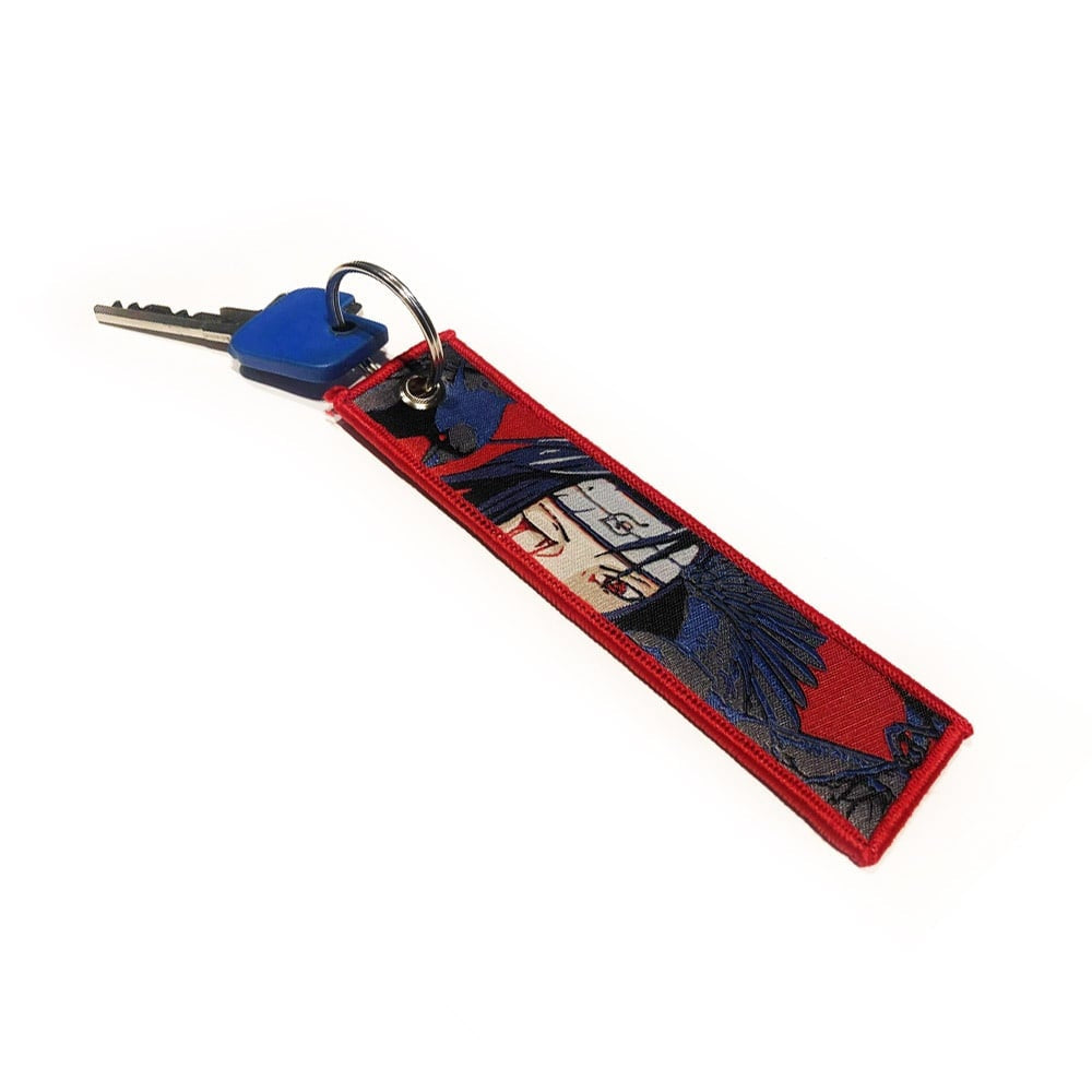 Demon Slayer geborduurde Keytag - Nezuko Demon Anime dubbelzijdige sleutelhanger