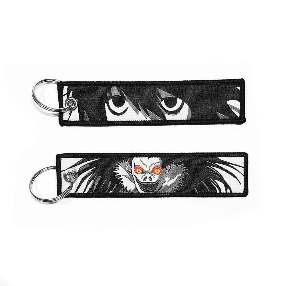 Deathnote Embroidered Keytag - Ryuk and L Anime Double Sided Keychain