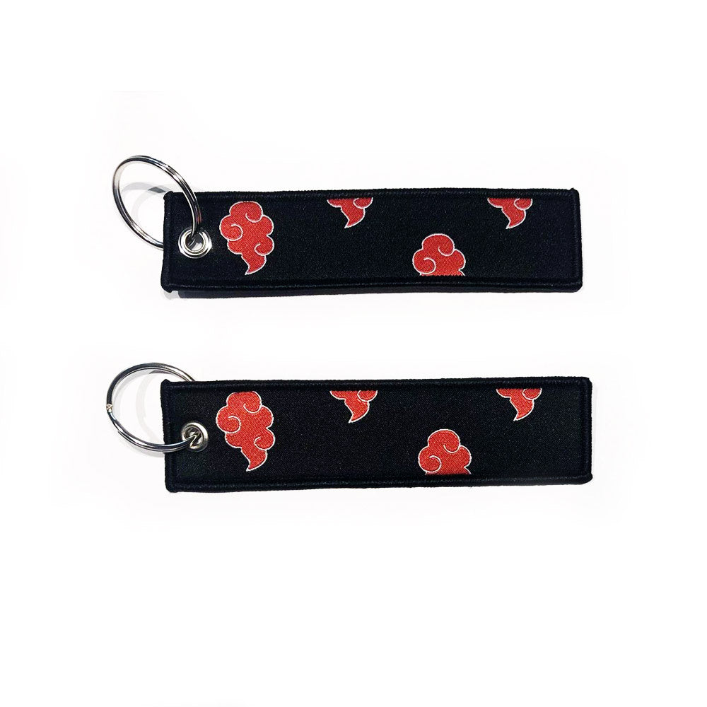 Naruto Embroidered Keytag - Akatsuki Clouds Anime Double Sided Keychain