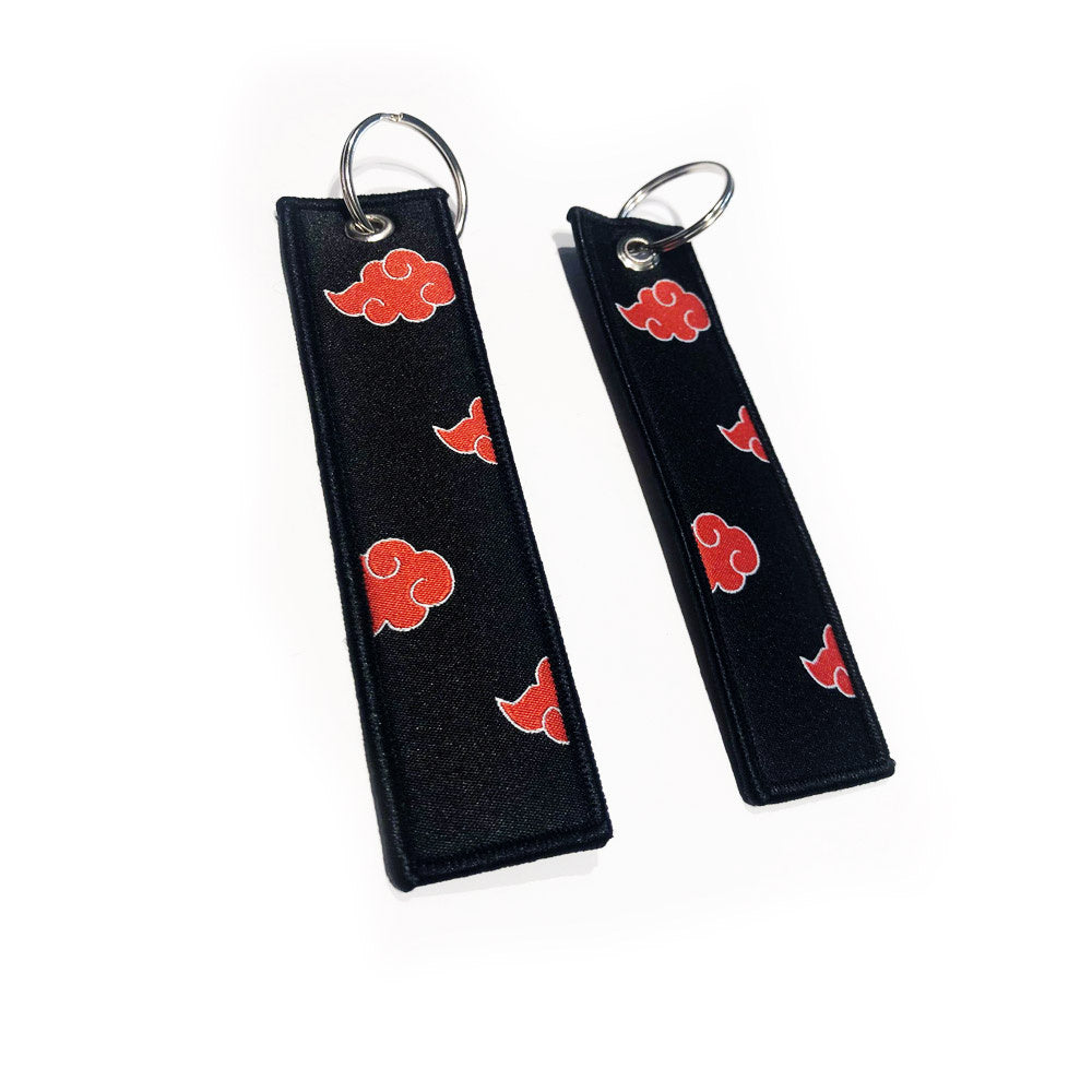 Naruto Embroidered Keytag - Akatsuki Clouds Anime Double Sided Keychain