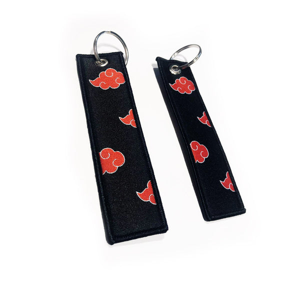 Naruto Embroidered Keytag - Akatsuki Clouds Anime Double Sided Keychain