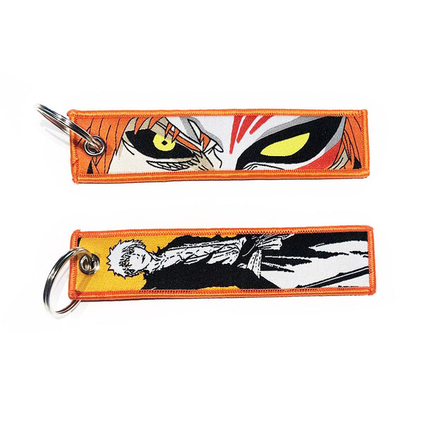 Bleach geborduurde Keytag - Hollow Ichigo Bankai Anime dubbelzijdige sleutelhanger