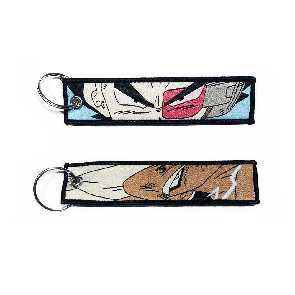 Dragon Ball Z geborduurde Keytag - Vegeta Anime dubbelzijdige sleutelhanger