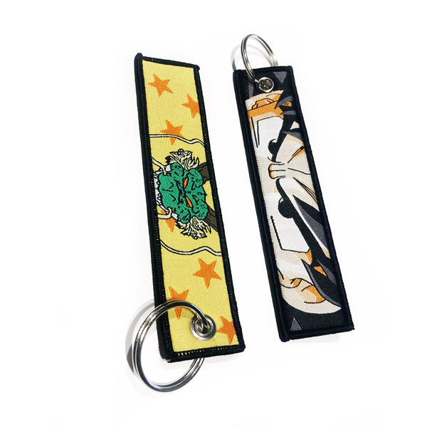 Dragon Ball Z geborduurde Keytag - Goku en ShenRon Anime dubbelzijdige sleutelhanger