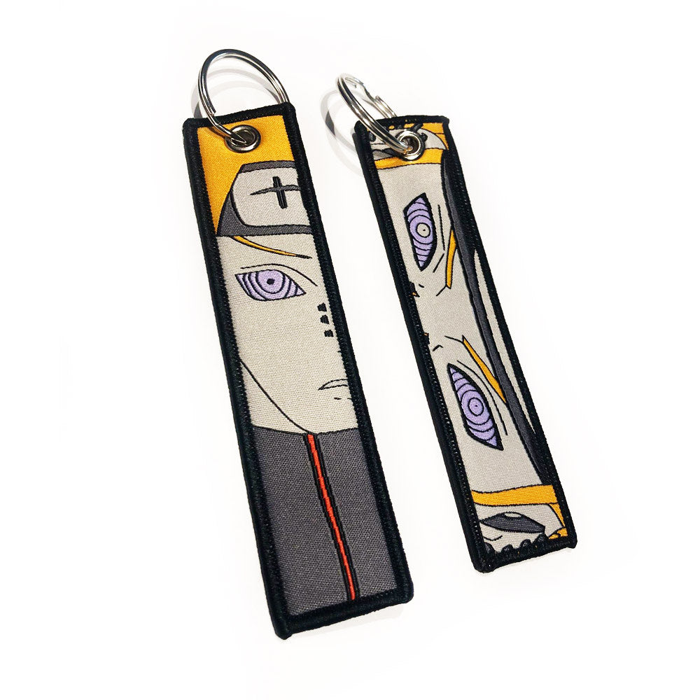 Naruto Embroidered Keytag - Pain - Rinnegan Anime Double Sided Keychain