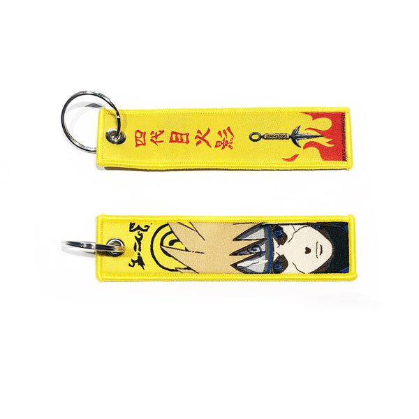 Naruto geborduurde Keytag - Minato Namikaze Resurrection Anime dubbelzijdige sleutelhanger