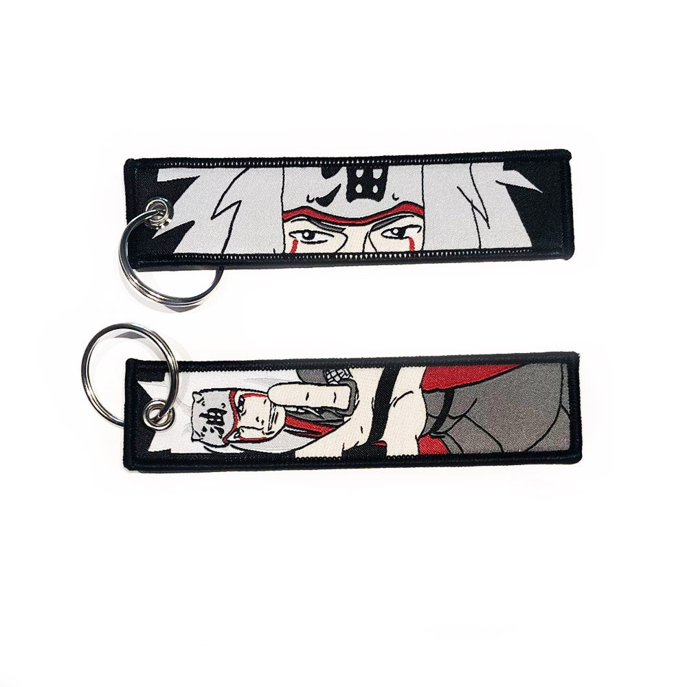 Naruto geborduurde Keytag - Jiraiya Sannin Anime dubbelzijdige sleutelhanger