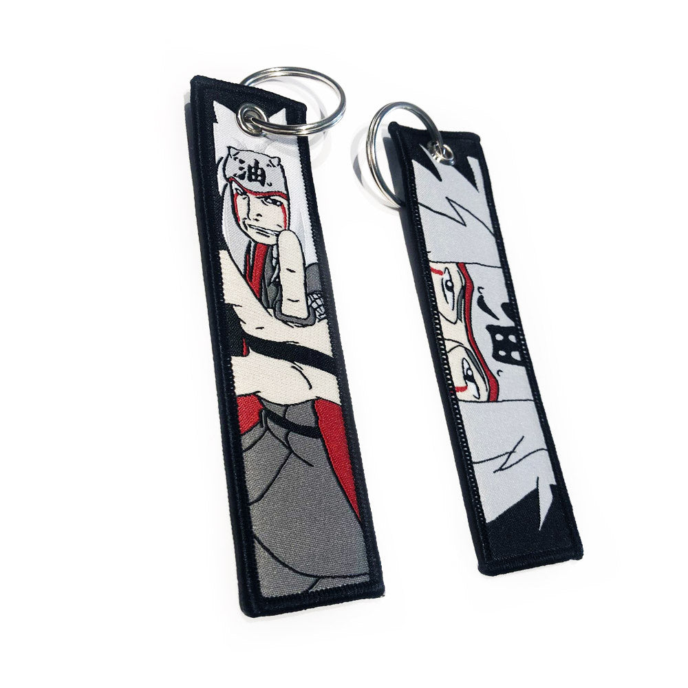 Naruto geborduurde Keytag - Jiraiya Sannin Anime dubbelzijdige sleutelhanger