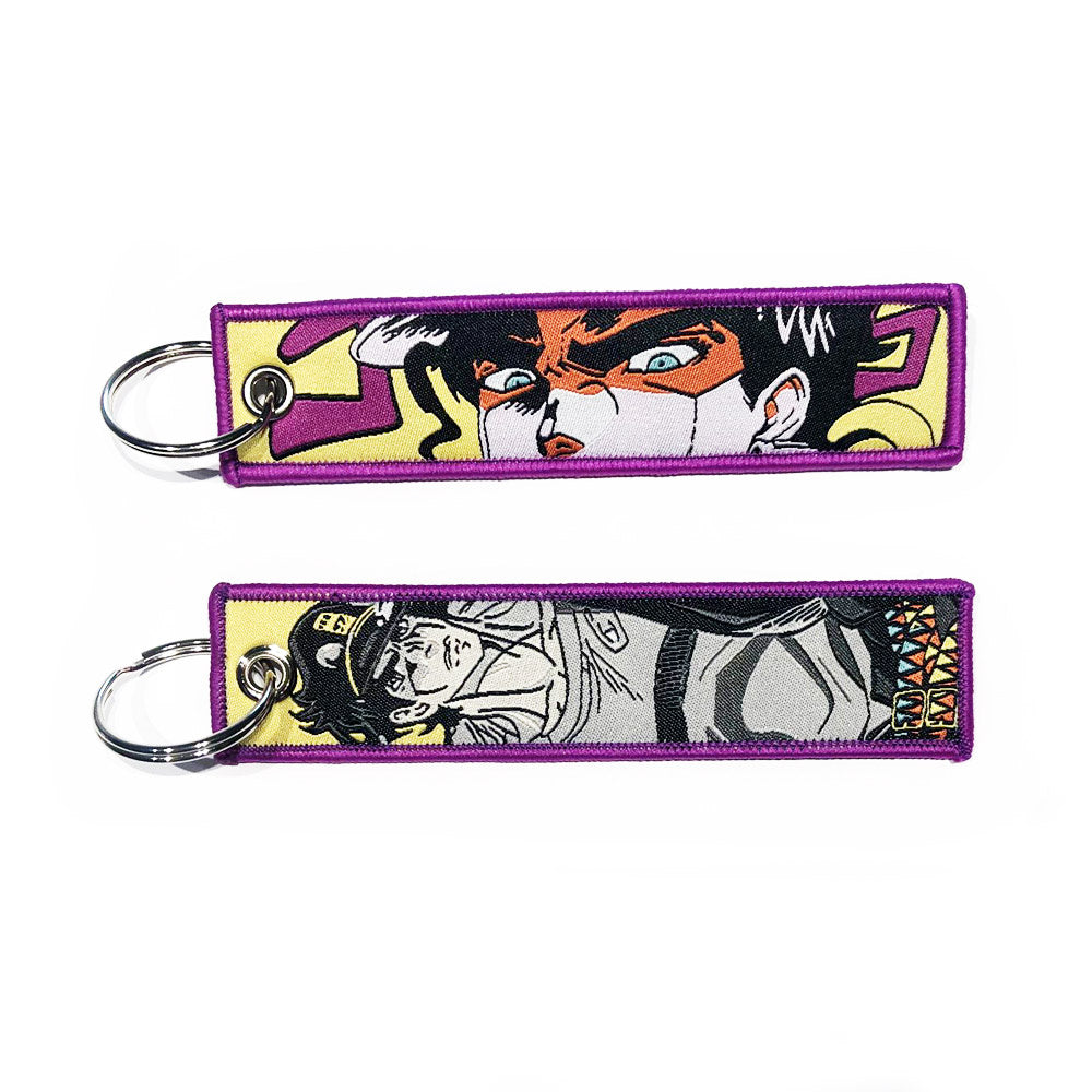 JOJO Geborduurde Keytag - Jotaro Anime Dubbelzijdige Sleutelhanger