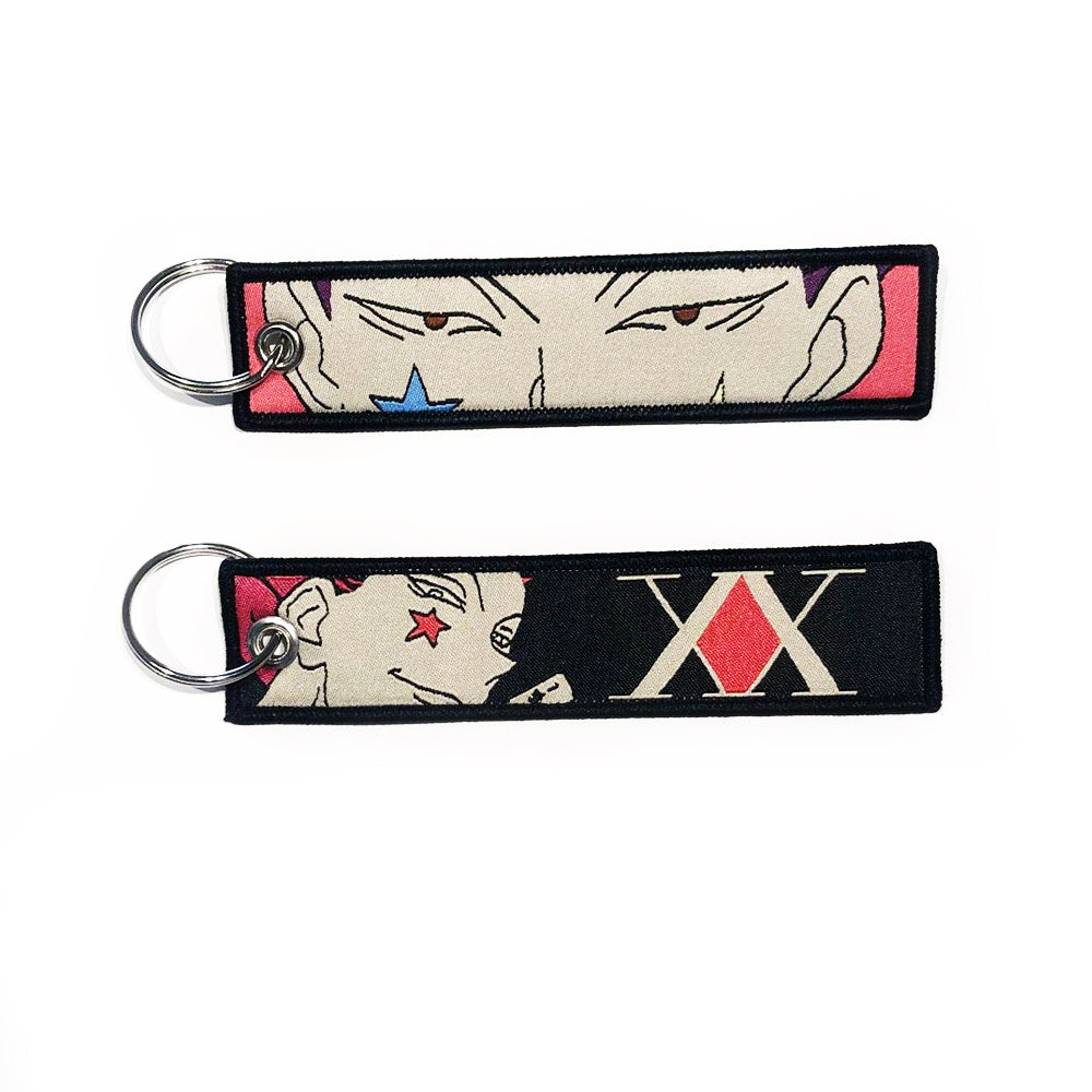 Hunter X Hunter Geborduurde Keytag - Hisoka Anime Dubbelzijdige Sleutelhanger