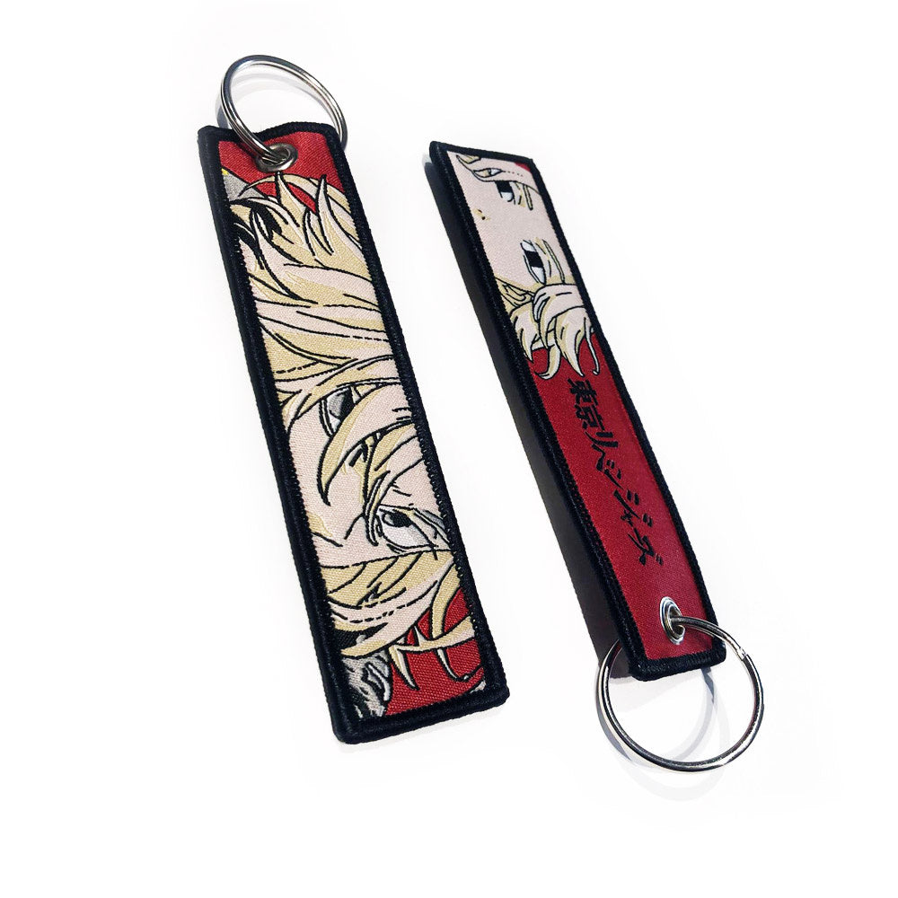 Tokyo Revengers Geborduurde Keytag - Mickey Manjiro Sano Anime Dubbelzijdige Sleutelhanger