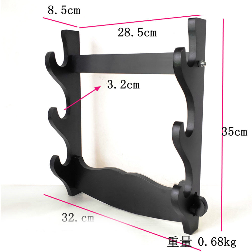 Katana Halter - Wandhalterung - Horizontaler Schwert Display Ständer - 3 Lagen