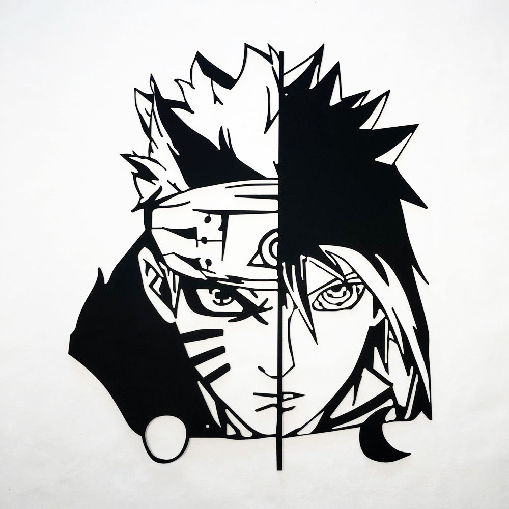 Naruto - Naruto vs Sasuke - Metalen Muurdecoratie 60cm