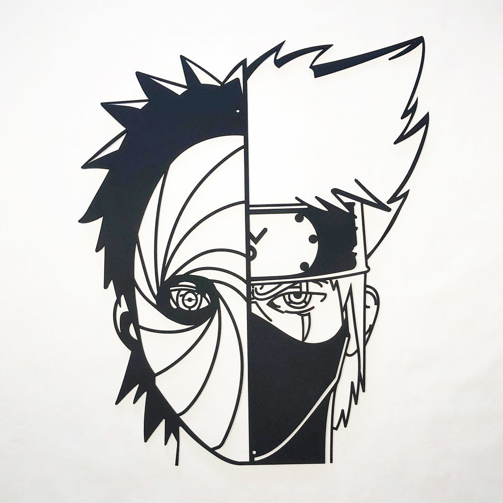 Naruto - Obito vs Kakashi - Metalen Muurdecoratie 60cm