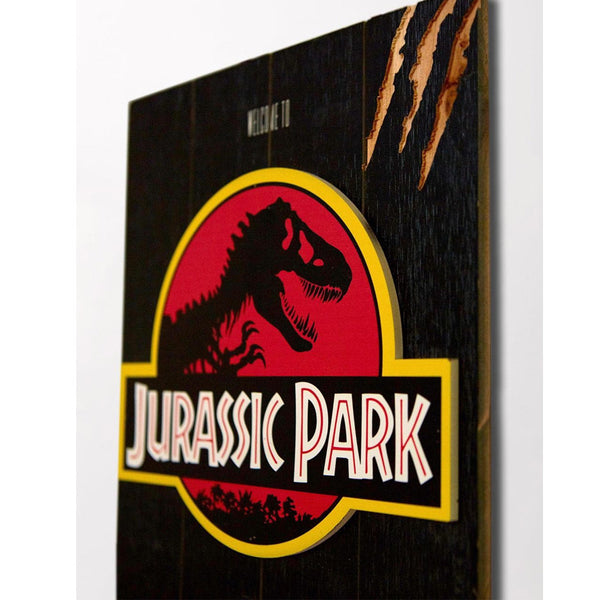 Jurassic Park - WoodArts 3D - Art mural en bois Logo 30 x 40 cm