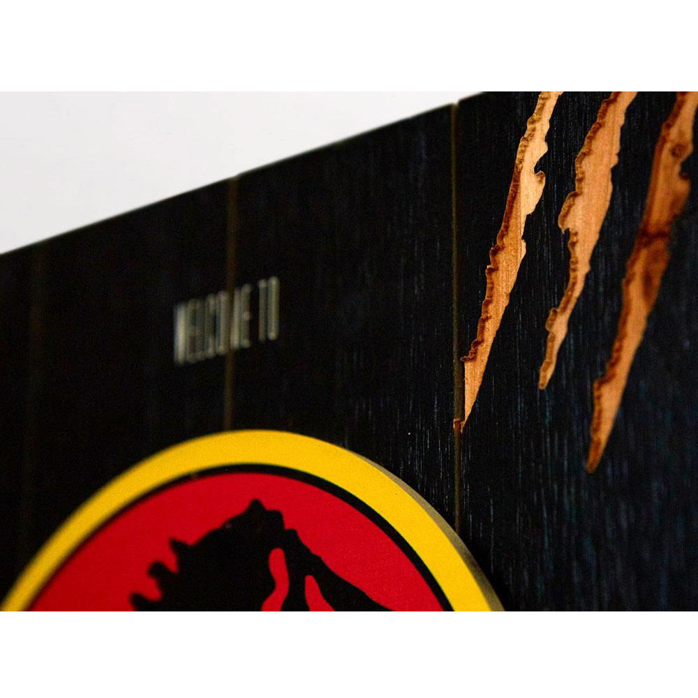 Jurassic Park - WoodArts 3D - Art mural en bois Logo 30 x 40 cm