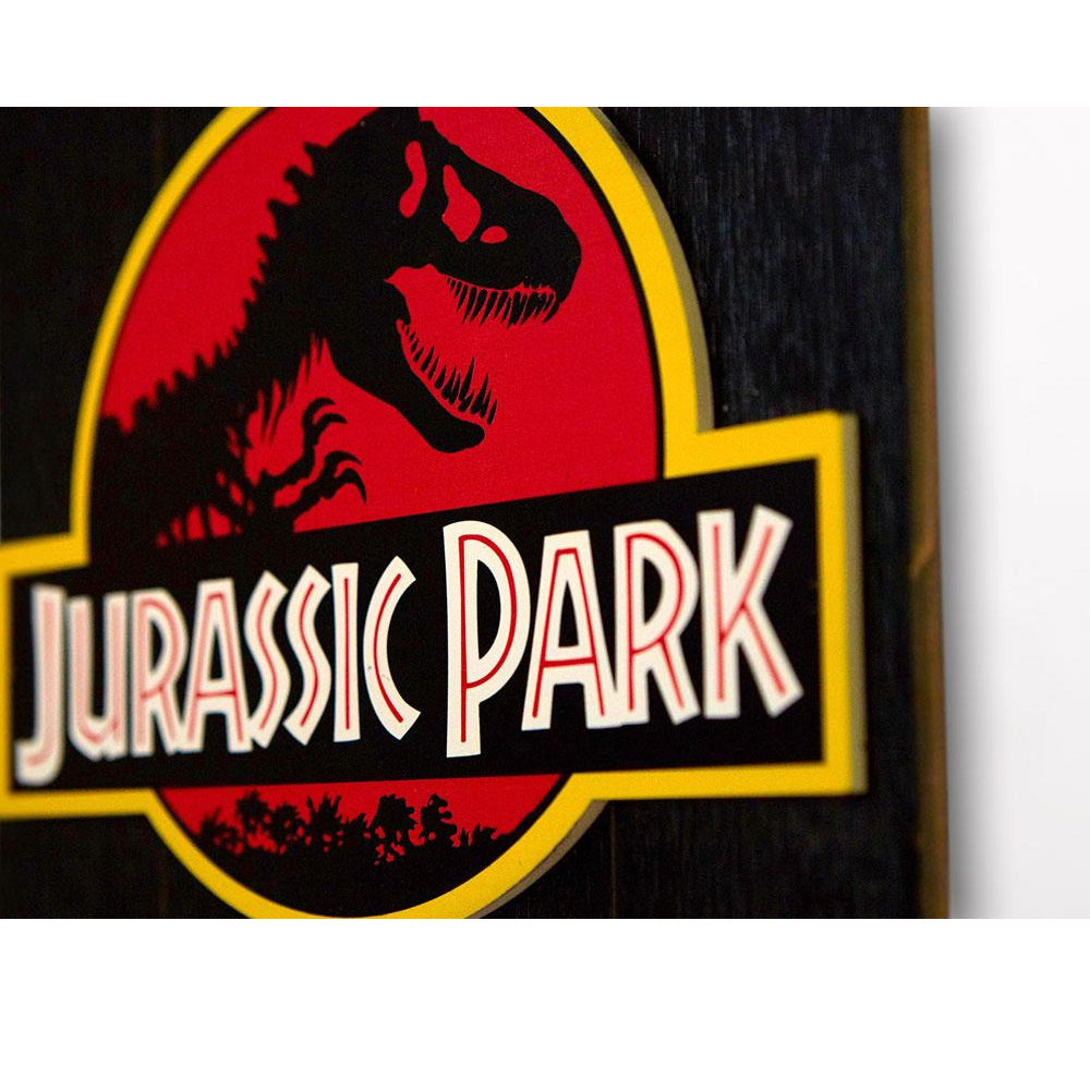 Jurassic Park - WoodArts 3D - Wandkunst aus Holz Logo 30 x 40 cm