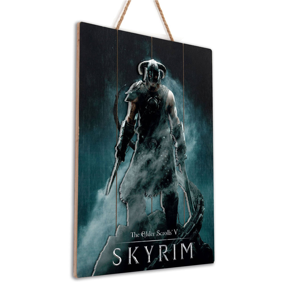 The Elder Scrolls V - Skyrim - WoodArts 3D - Wandkunst aus Holz - Drachengeboren 30 x 40 cm