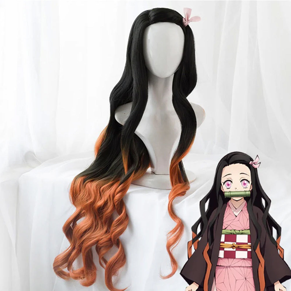 Pruik - Nezuko Kamado - Demon Slayer - Kimetsu no Yaiba - Anime Cosplay