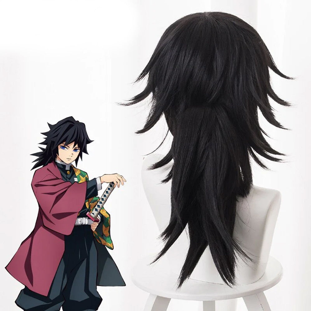 Pruik - Giyu Tomioka - Demon Slayer - Kimetsu no Yaiba - Anime Cosplay